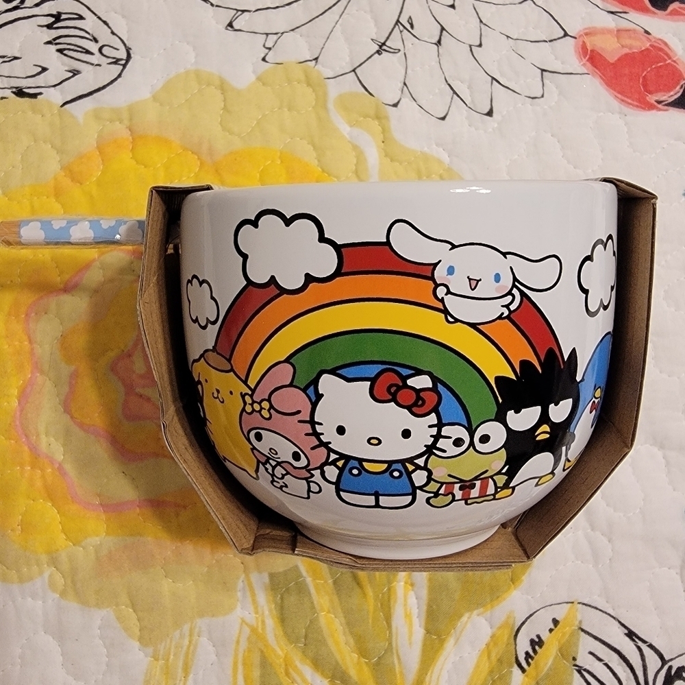 NWT Hello Kitty & Friends Ramen Bowl with Chopsticks